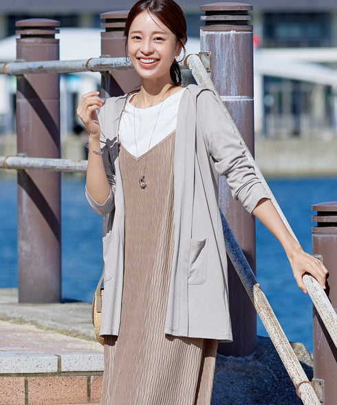 【小倉優子さん着用・UVケア・接触冷感】“やみつき”カットソーパーカーカーデ