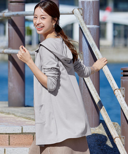 【小倉優子さん着用・UVケア・接触冷感】“やみつき”カットソーパーカーカーデ