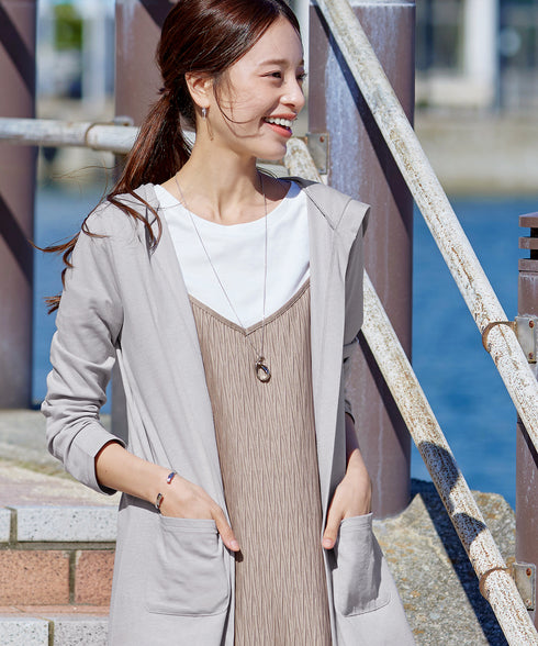 【小倉優子さん着用・UVケア・接触冷感】“やみつき”カットソーパーカーカーデ