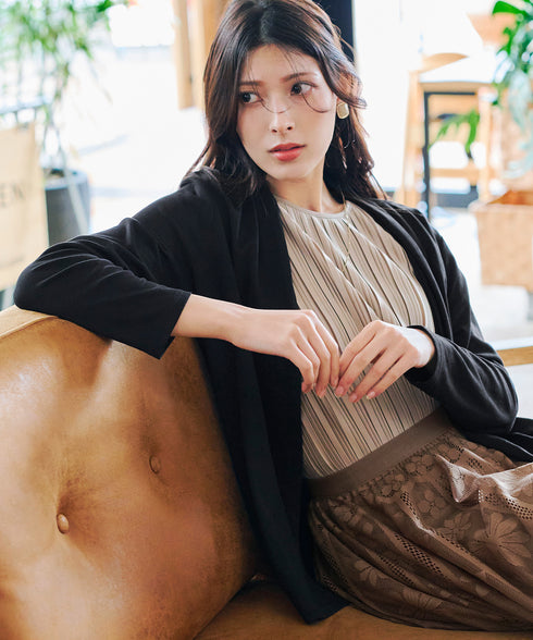 【UVケア・接触冷感】“やみつき”着ながしロングカットソーカーデ