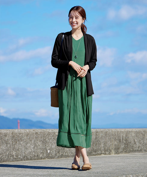 【アウトレット】はしごレースフレアワンピース