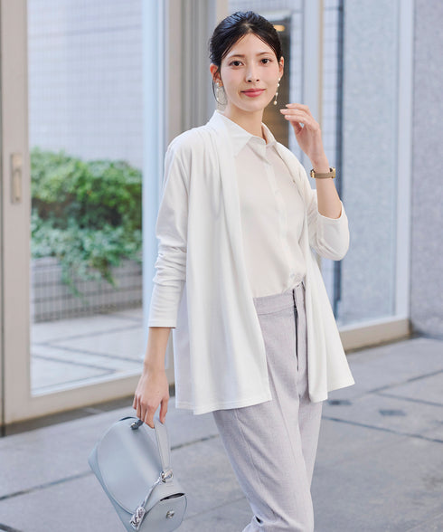 【UVケア・接触冷感】“やみつき”着ながしロングカットソーカーデ