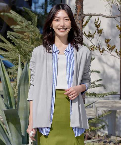 【UVケア・接触冷感】“やみつき”着ながしロングカットソーカーデ