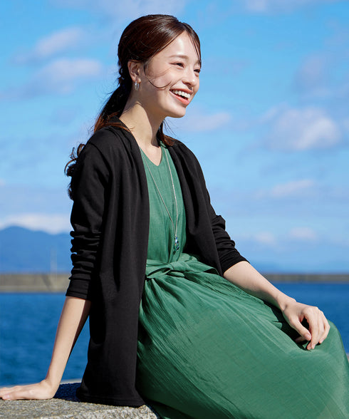 【UVケア・接触冷感】“やみつき”着ながしロングカットソーカーデ