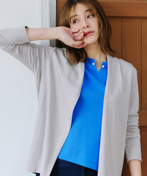 【UVケア・接触冷感】“やみつき”着ながしロングカットソーカーデ