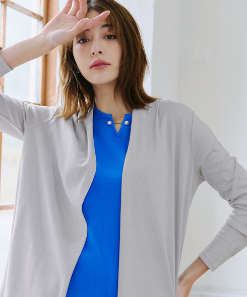 【UVケア・接触冷感】“やみつき”着ながしロングカットソーカーデ