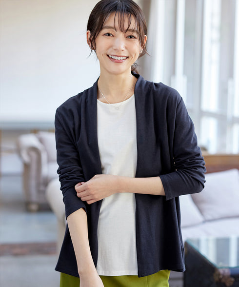 【UVケア・接触冷感】“やみつき”着ながしロングカットソーカーデ