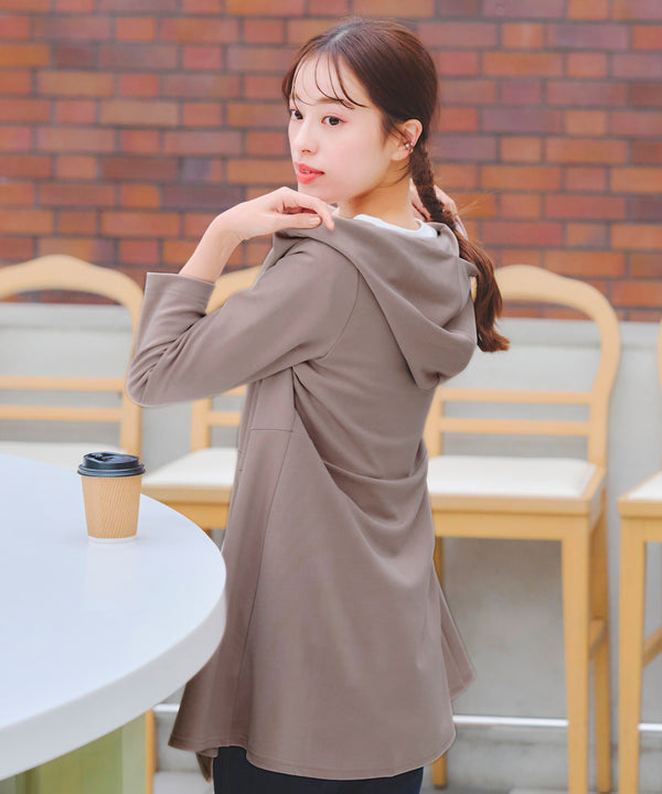 ポンチフードカーディガン