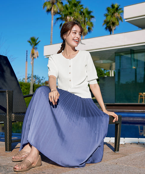 【安田美沙子さん着用】ヴィンテージサテンプリーツスカート