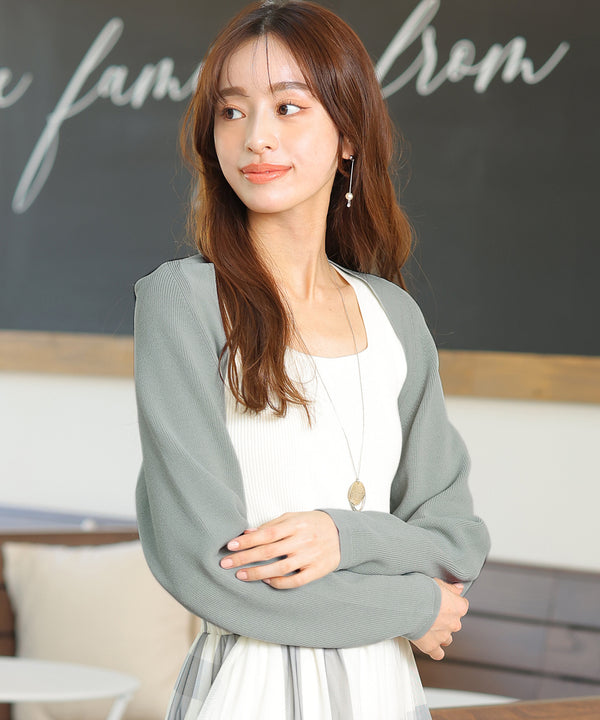 【アウトレット】クロップドニットボレロ