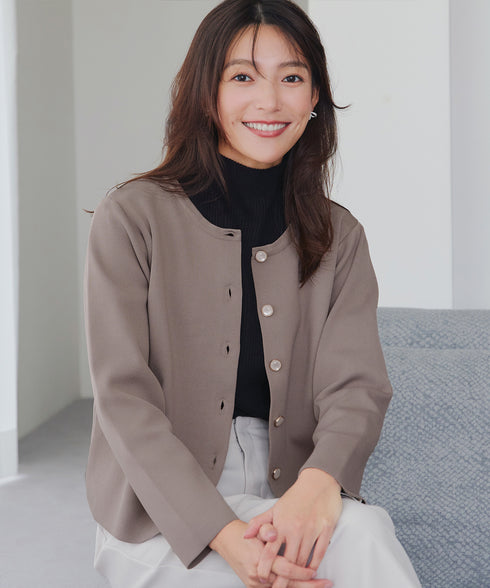 スポンジニットパールボタンカーディガン