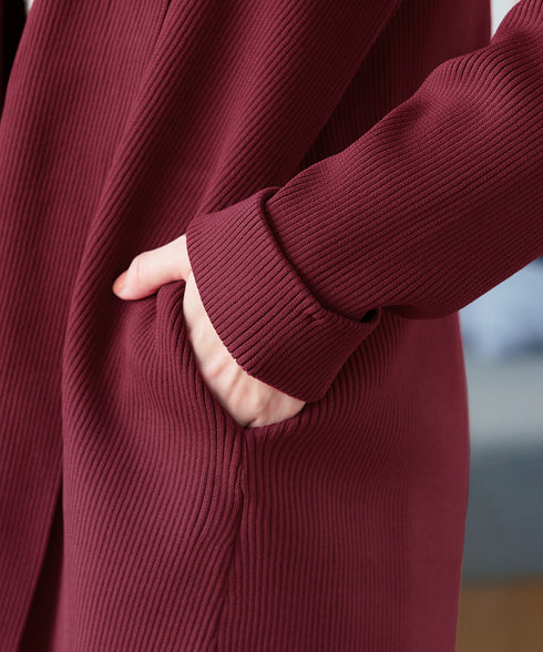 リブ編み着流しカーディガン