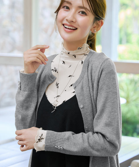 【 安めぐみさん着用】きらボタンロングカーディガン
