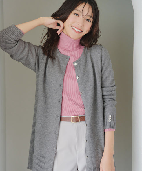 【 安めぐみさん着用】きらボタンロングカーディガン