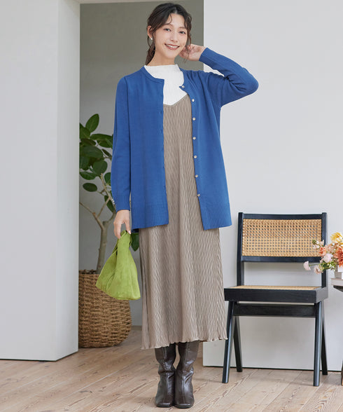 【 安めぐみさん着用】きらボタンロングカーディガン