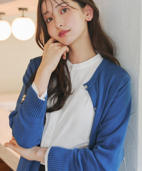 【 安めぐみさん着用】きらボタンロングカーディガン