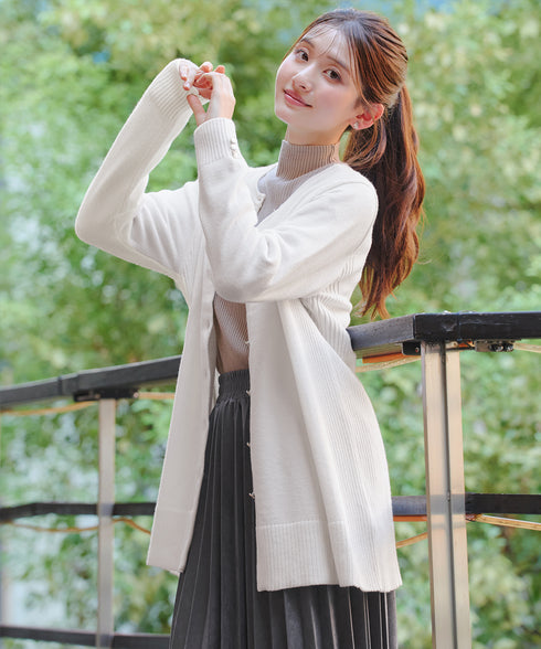 きらボタンロングカーディガン