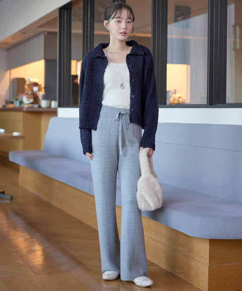【着丈が選べる】ハイネックブークレカーディガン