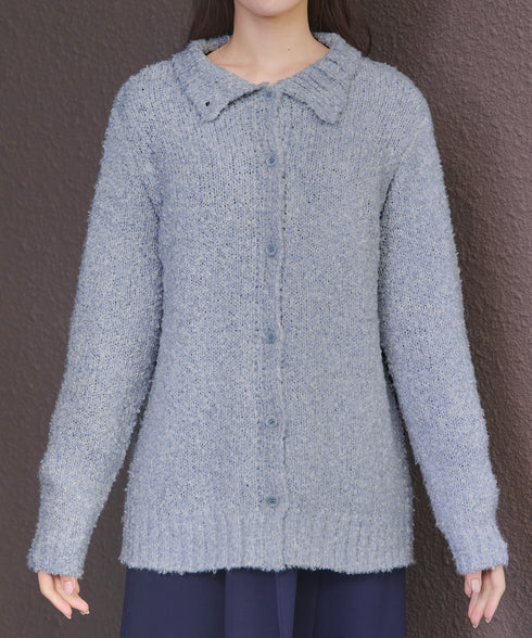 【着丈が選べる】ハイネックブークレカーディガン