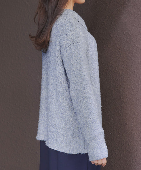 【着丈が選べる】ハイネックブークレカーディガン