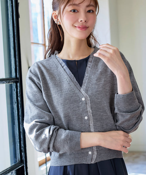 オーガンジーラインカーディガン
