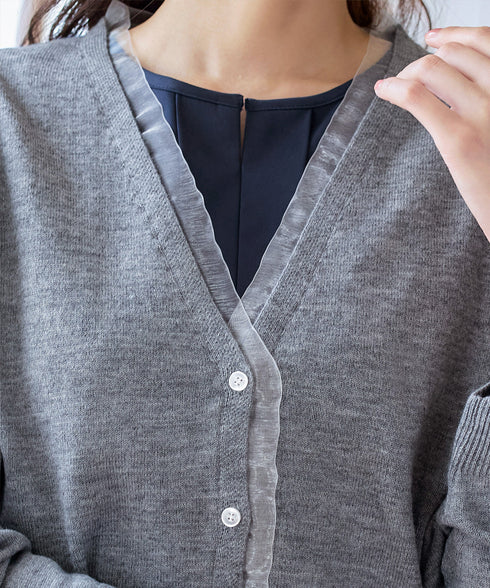 オーガンジーラインカーディガン