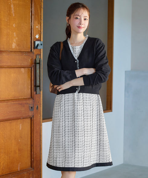 オーガンジーラインカーディガン