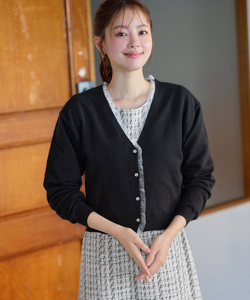 オーガンジーラインカーディガン