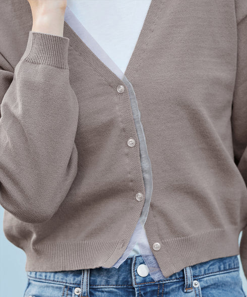 オーガンジーラインカーディガン