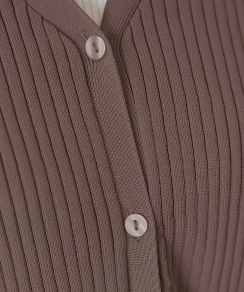 リブ切替フレアカーディガン