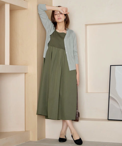 Vネックラメニットシアーカーディガン