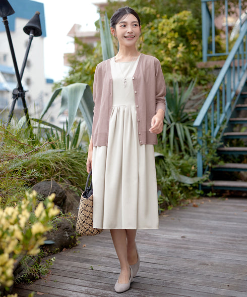 Vネックラメニットシアーカーディガン