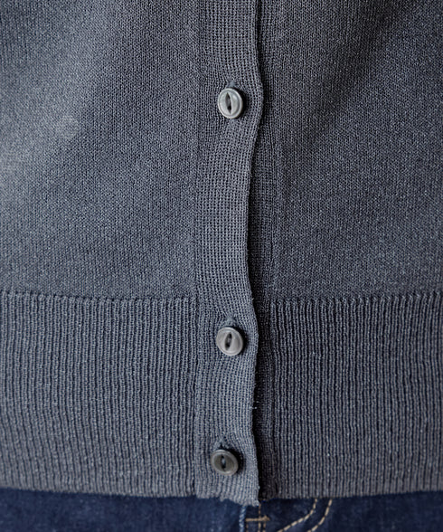 Vネックラメニットシアーカーディガン