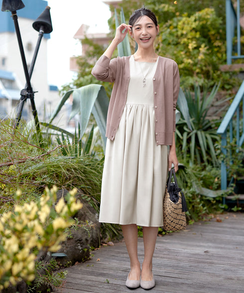 Vネックラメニットシアーカーディガン