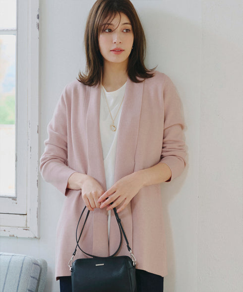 【新色追加】 ミラノリブミドル丈ニットカーディガン