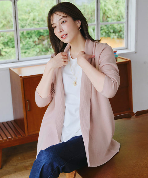 【新色追加】 ミラノリブミドル丈ニットカーディガン