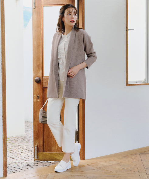 【新色追加】 ミラノリブミドル丈ニットカーディガン