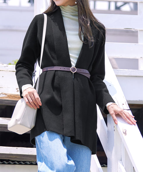 【新色追加】 ミラノリブミドル丈ニットカーディガン