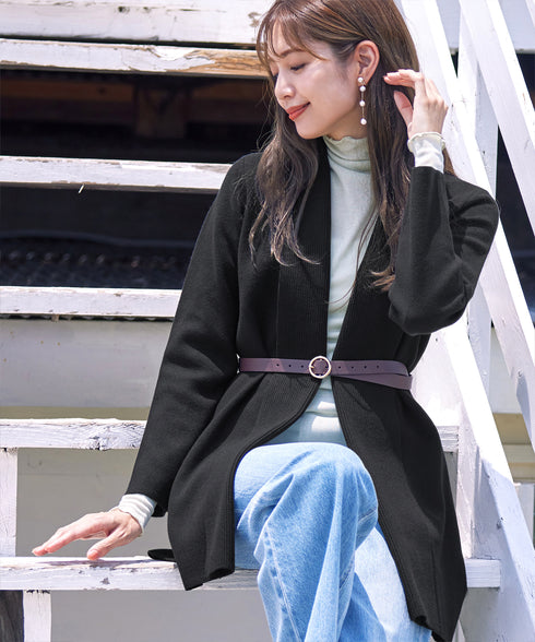 【新色追加】 ミラノリブミドル丈ニットカーディガン