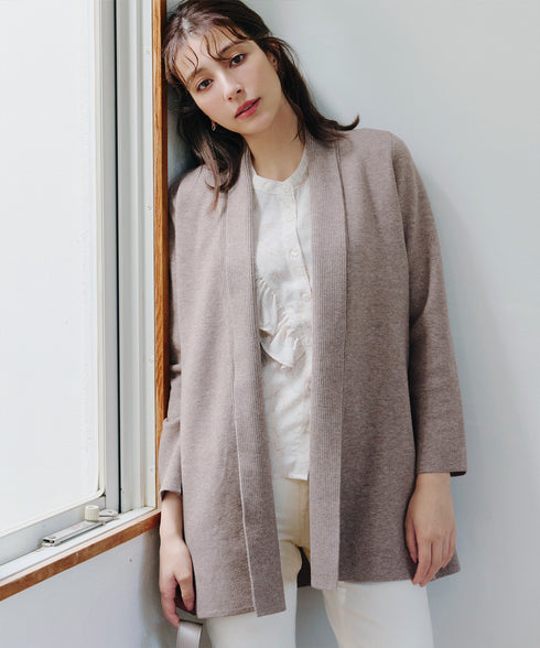 【新色追加】 ミラノリブミドル丈ニットカーディガン