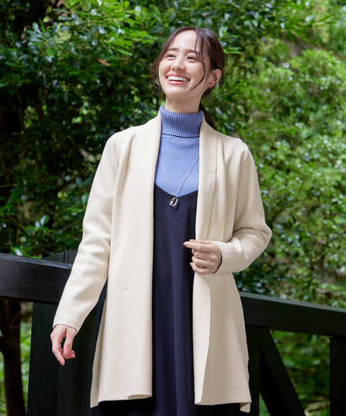 【新色追加】 ミラノリブミドル丈ニットカーディガン