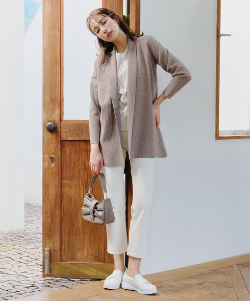 【新色追加】 ミラノリブミドル丈ニットカーディガン