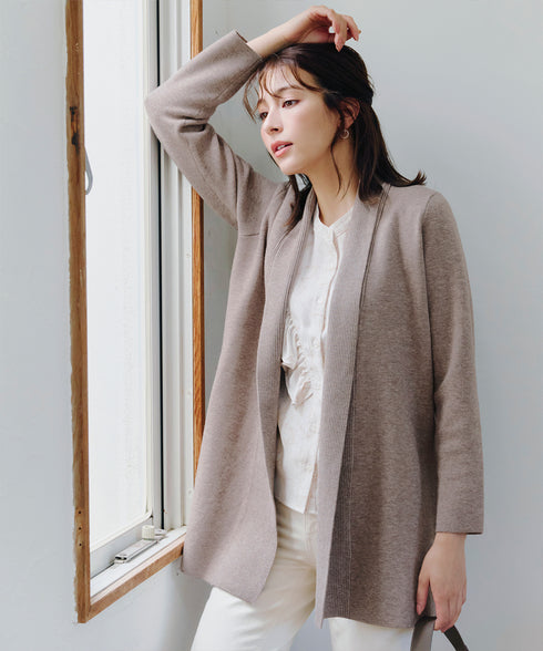 【新色追加】 ミラノリブミドル丈ニットカーディガン