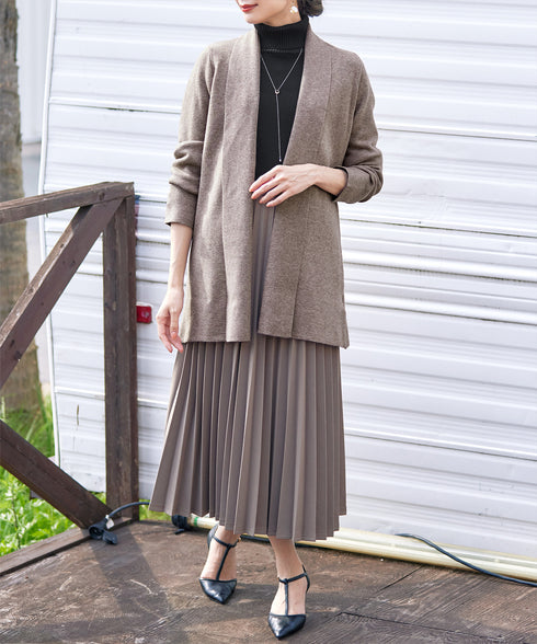 【新色追加】 ミラノリブミドル丈ニットカーディガン