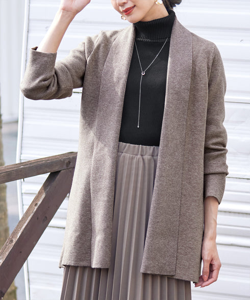 【新色追加】 ミラノリブミドル丈ニットカーディガン