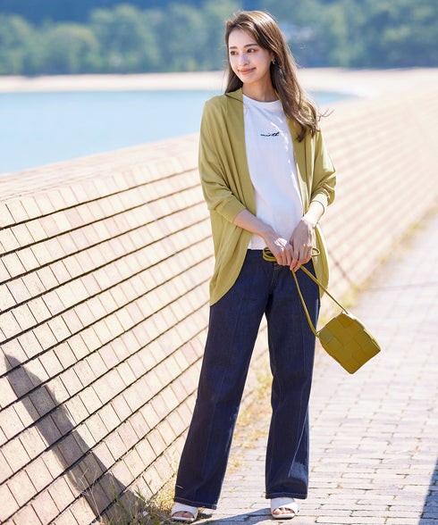 体型カバーも叶うドルマンニットカーディガン