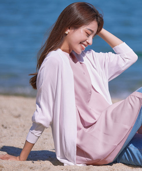 体型カバーも叶うドルマンニットカーディガン