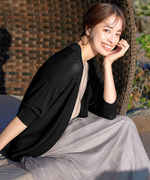 体型カバーも叶うドルマンニットカーディガン