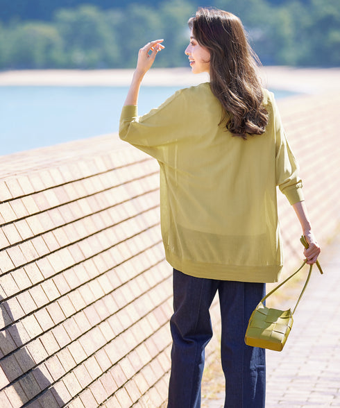 体型カバーも叶うドルマンニットカーディガン