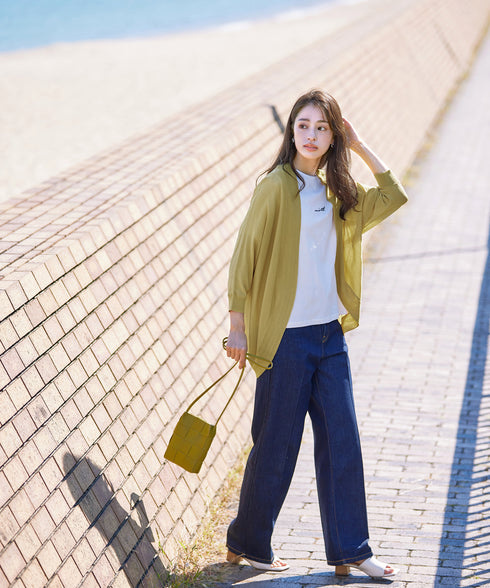 体型カバーも叶うドルマンニットカーディガン